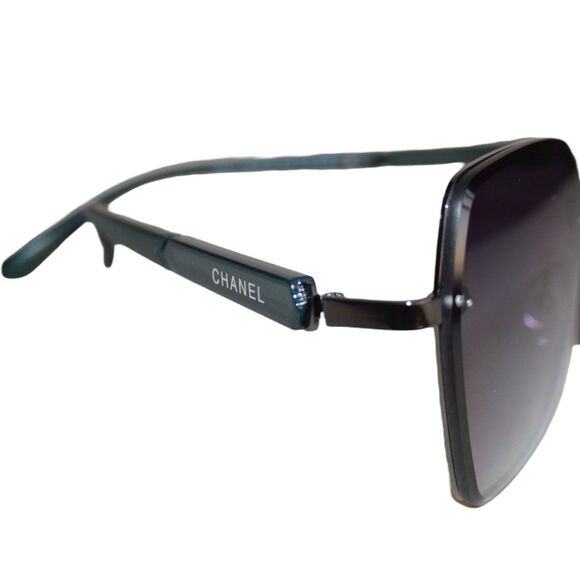 Chanel 19471 Square Sunglasses | Green/Silver | 58-18-140 | Women’s - Picture 5 of 16